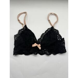 Eberjey Black Lace Sheer Lace Bralette Women’s Size XS Lingerie Sexy Whimsy